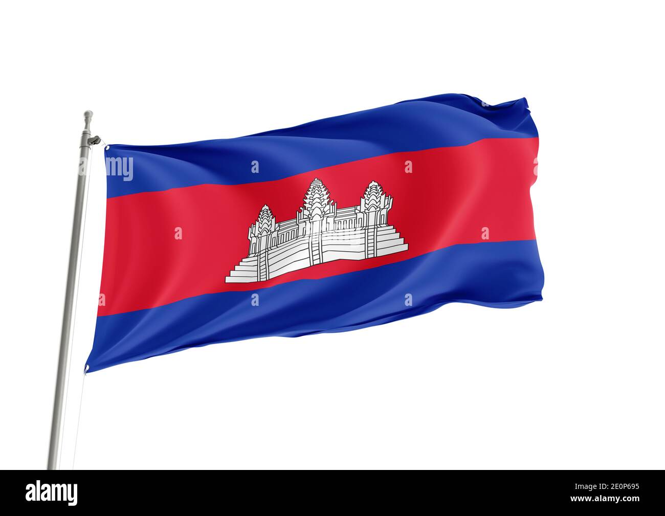 Cambodia National flag in White Background Stock Photo Alamy