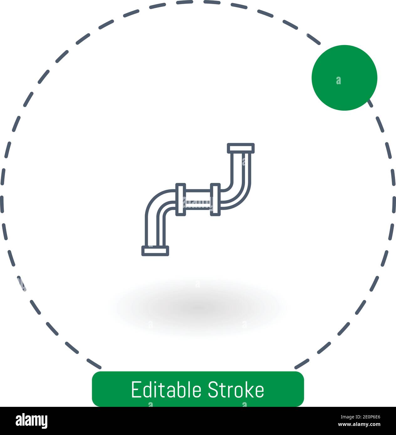 pipe variant vector icon editable stroke outline icons for web and mobile Stock Vector