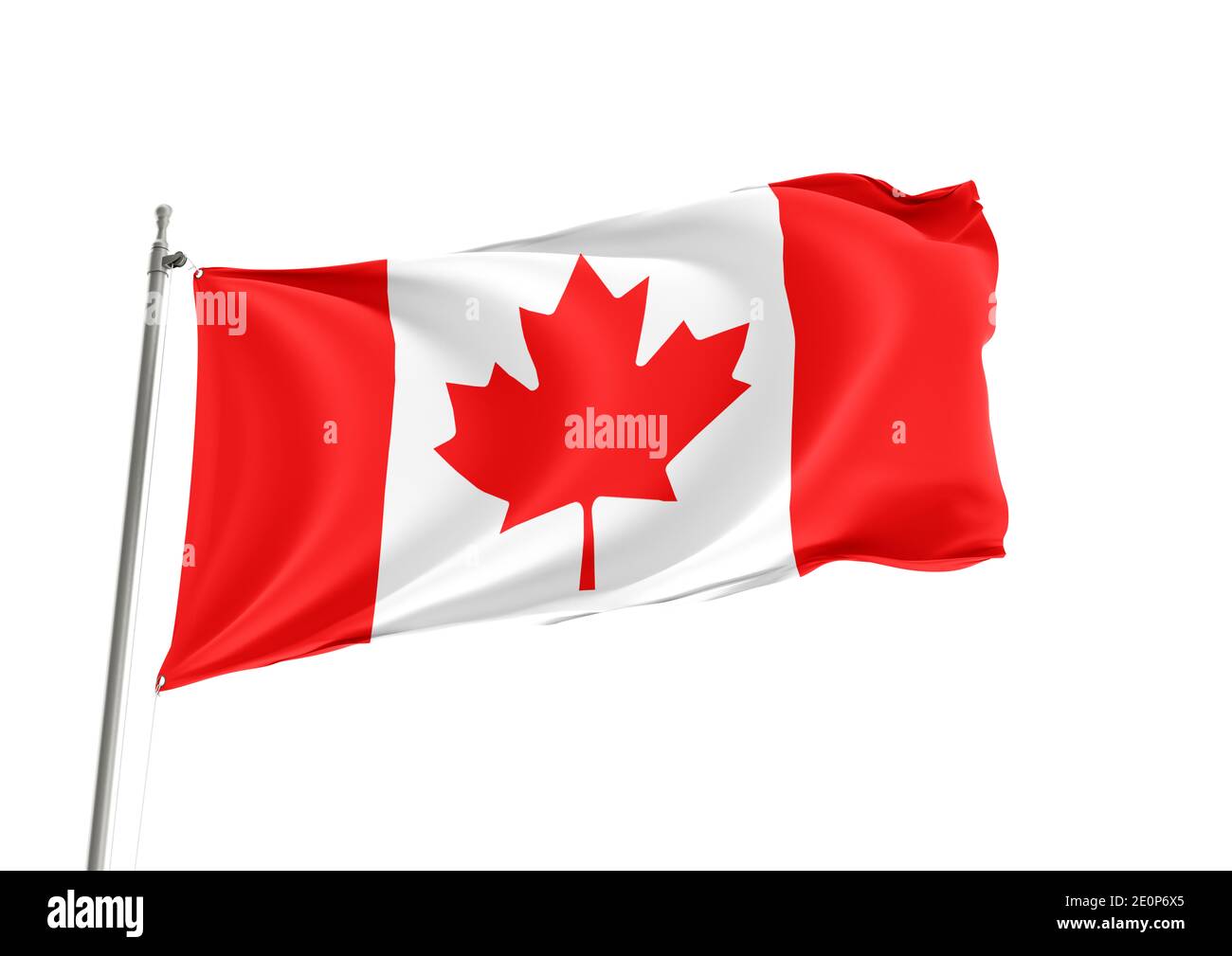 Canada National flag in White Background Stock Photo