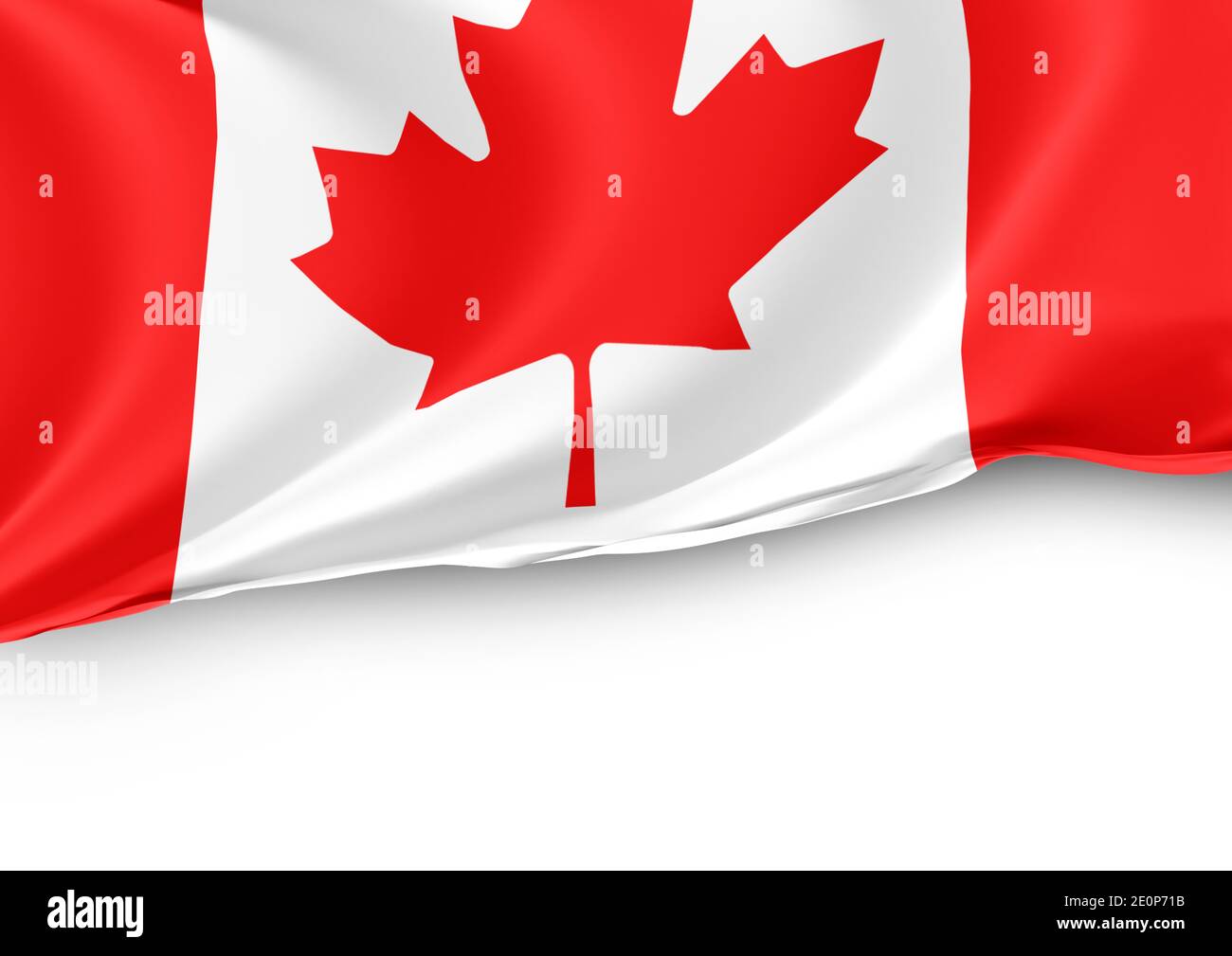 Canada National flag in White Background Stock Photo