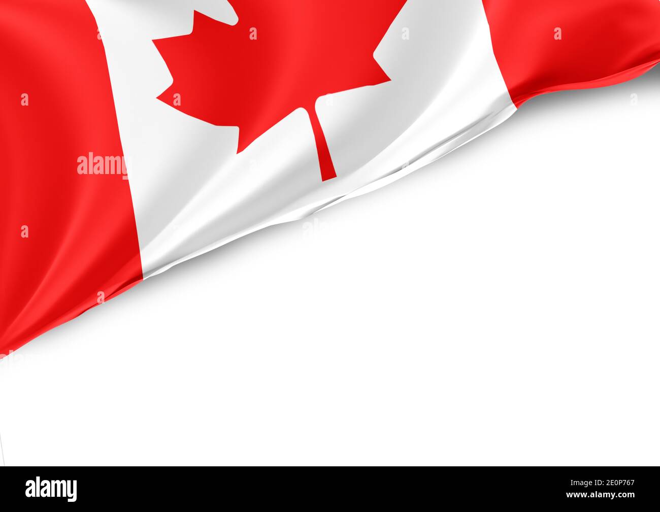 Canada National flag in White Background Stock Photo