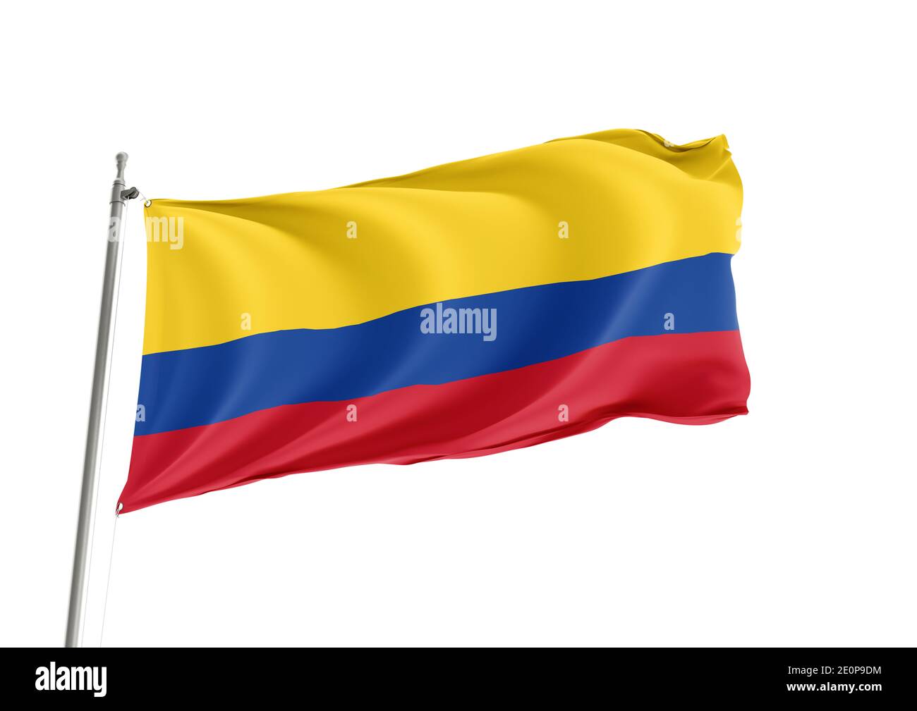Colombia National flag in White Background Stock Photo