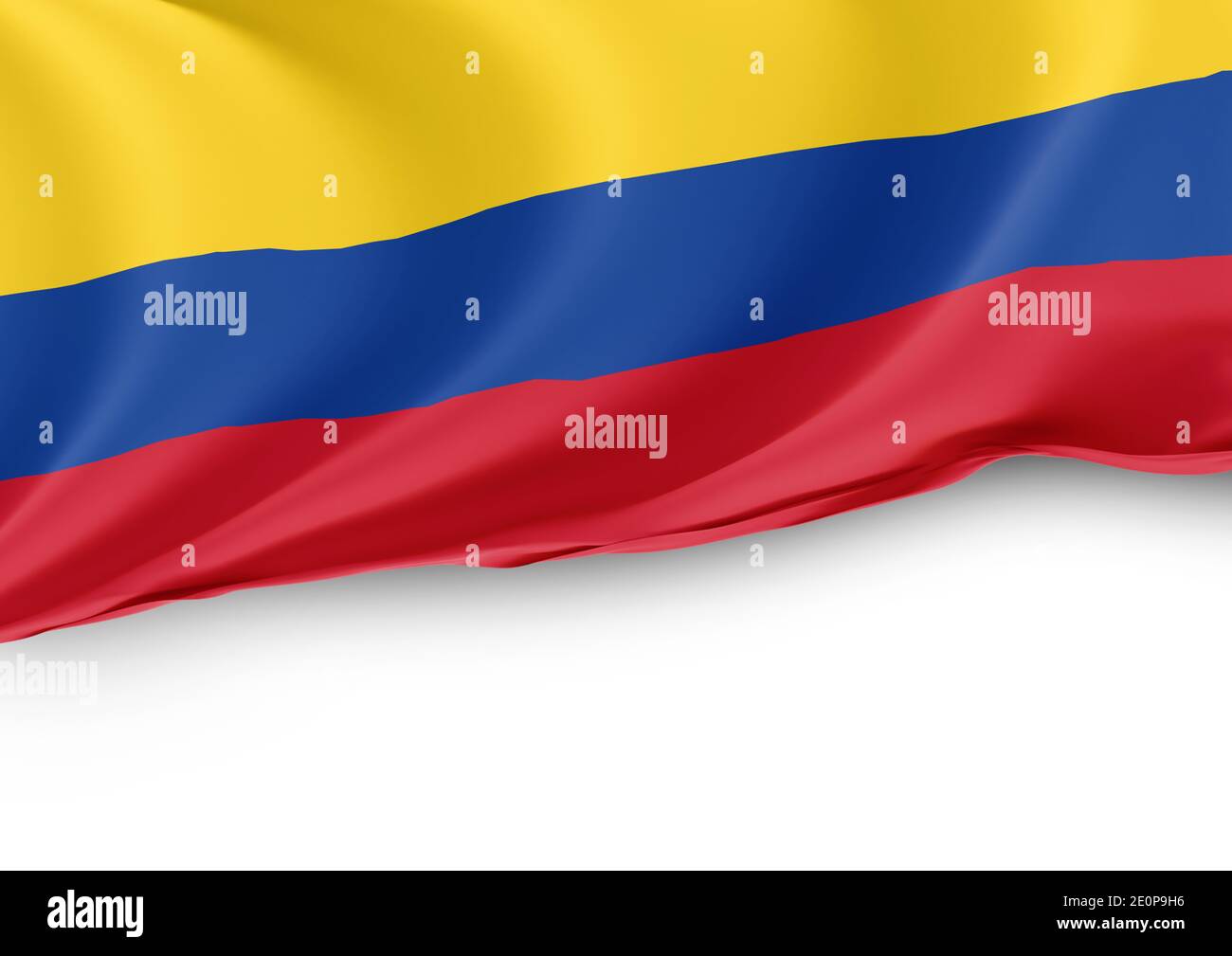 Colombia National flag in White Background Stock Photo