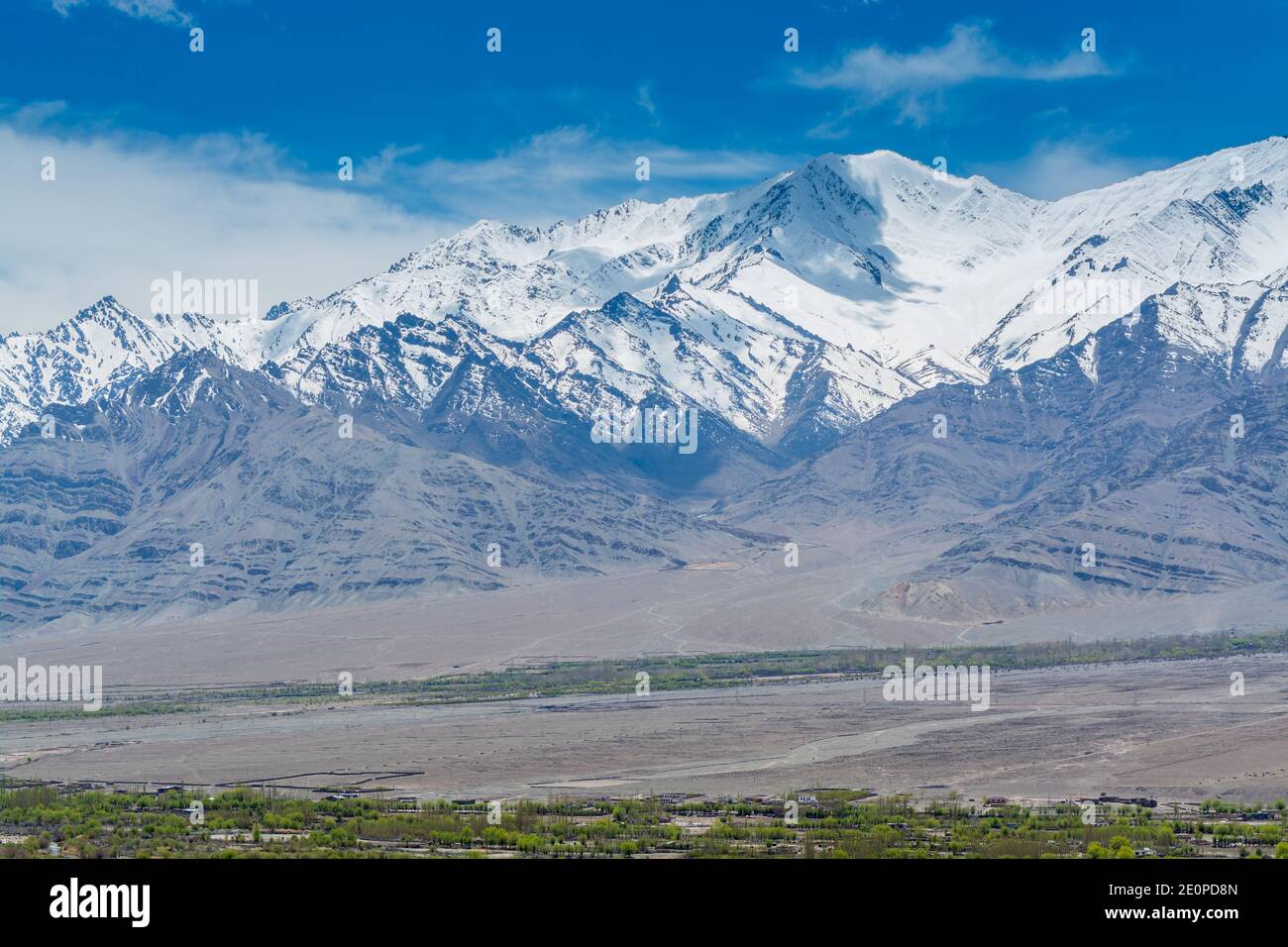 Beautiful landscape with fields of delta of Indus River, Tibetian ...