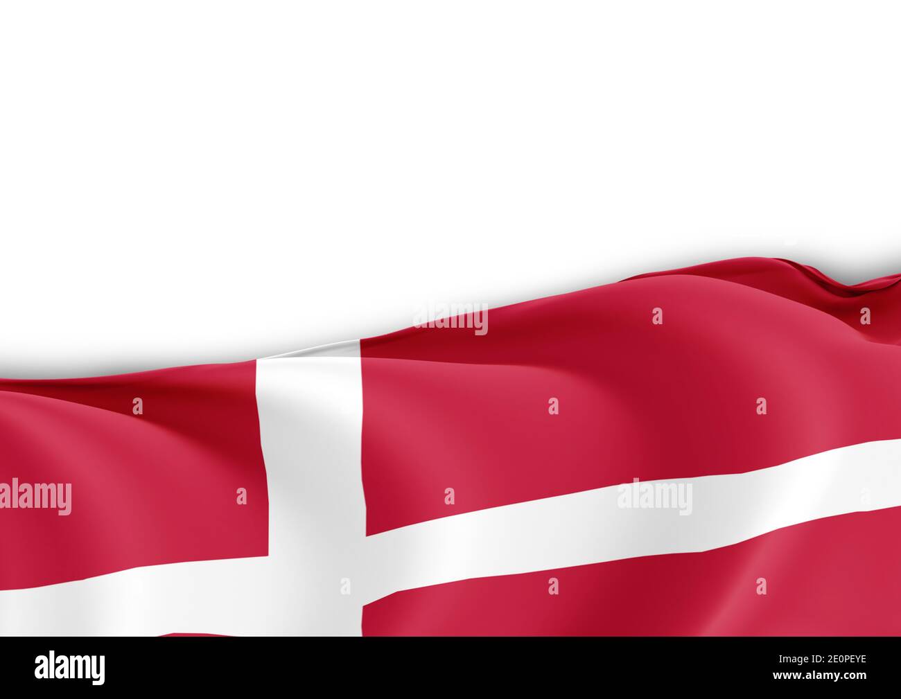 Denmark National flag in White Background Stock Photo