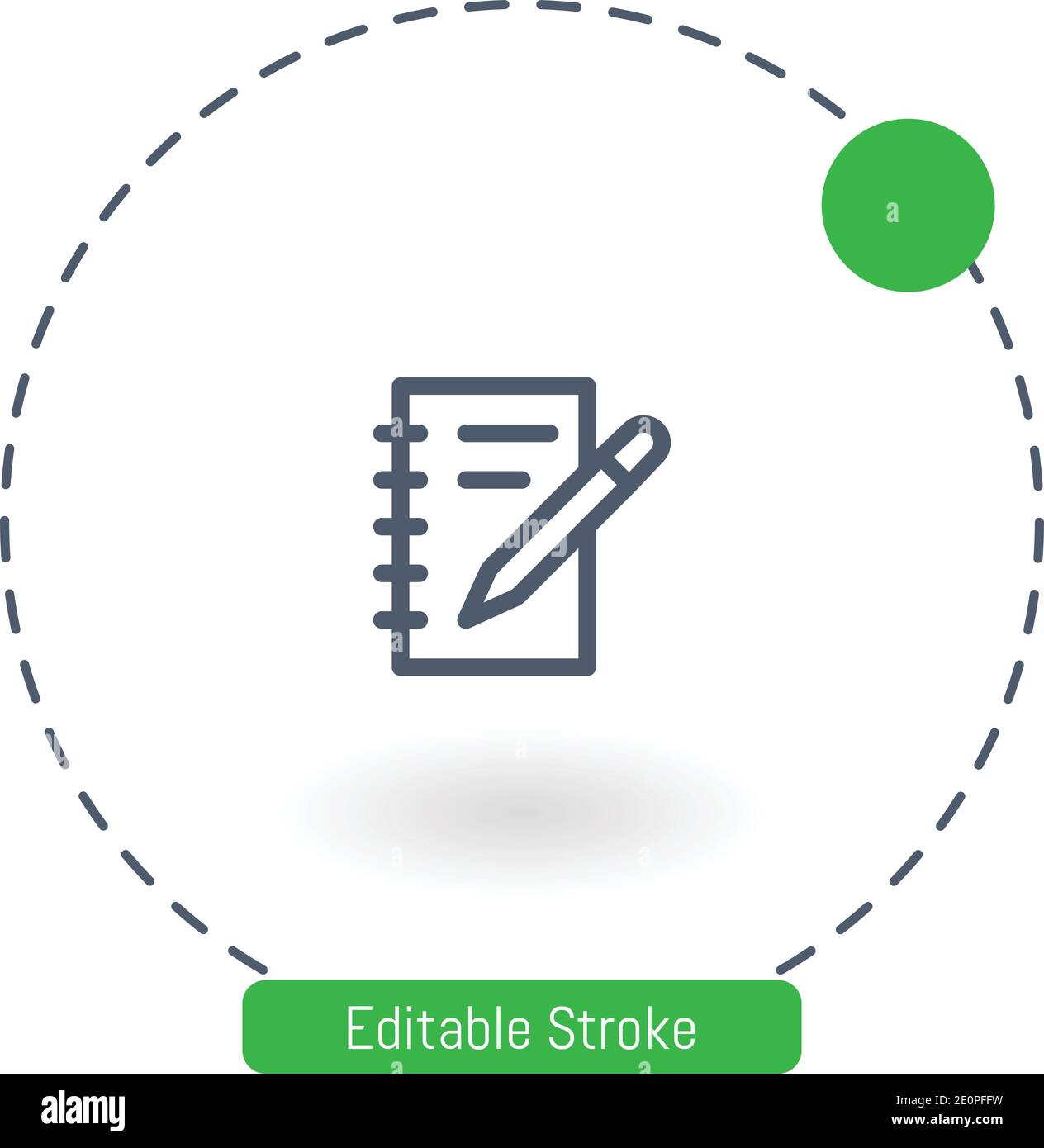 writing vector icon editable stroke outline icons for web and mobile Stock Vector