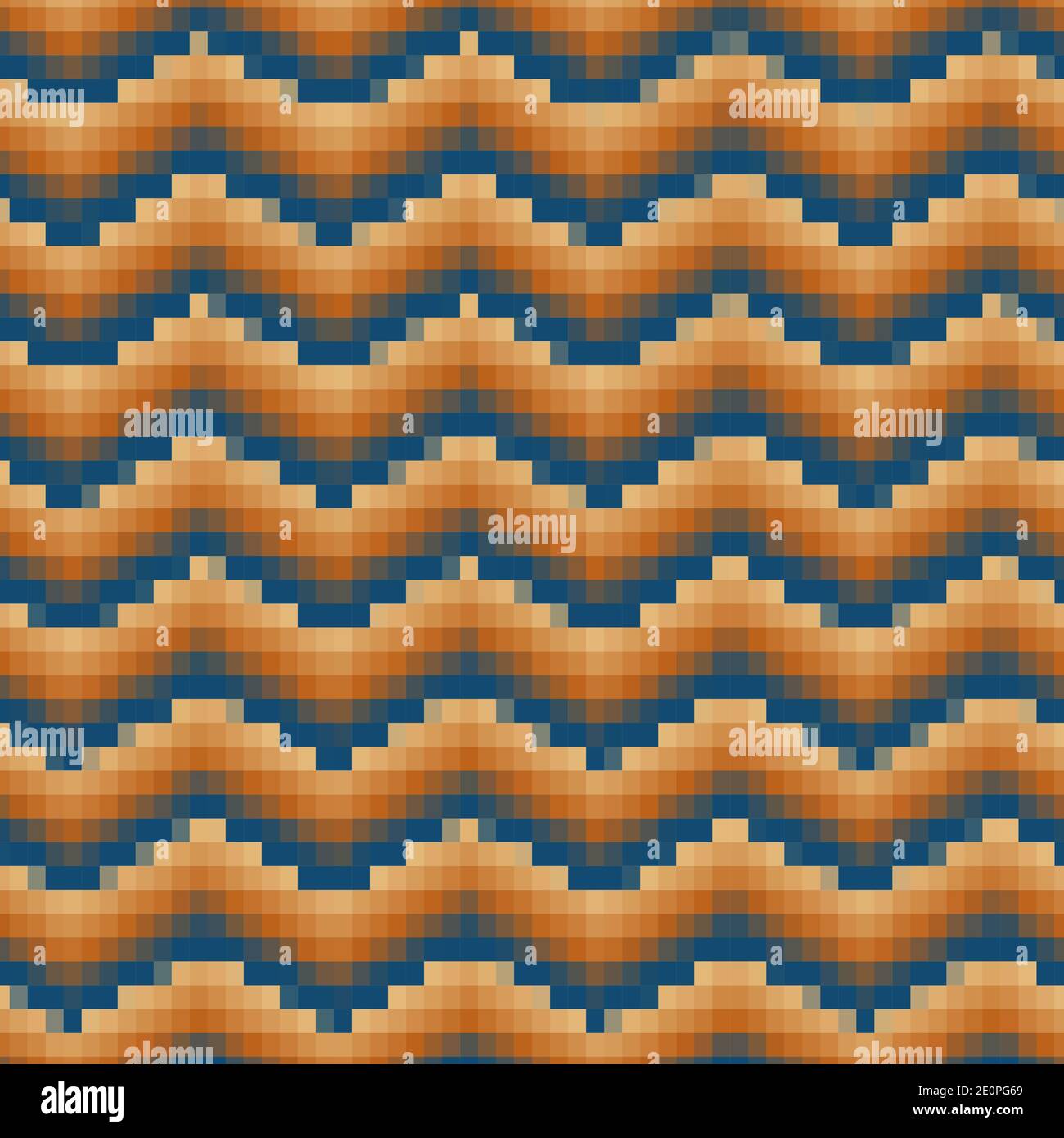 Pixelated Colorful Chevron Seamless Pattern Stock Vector
