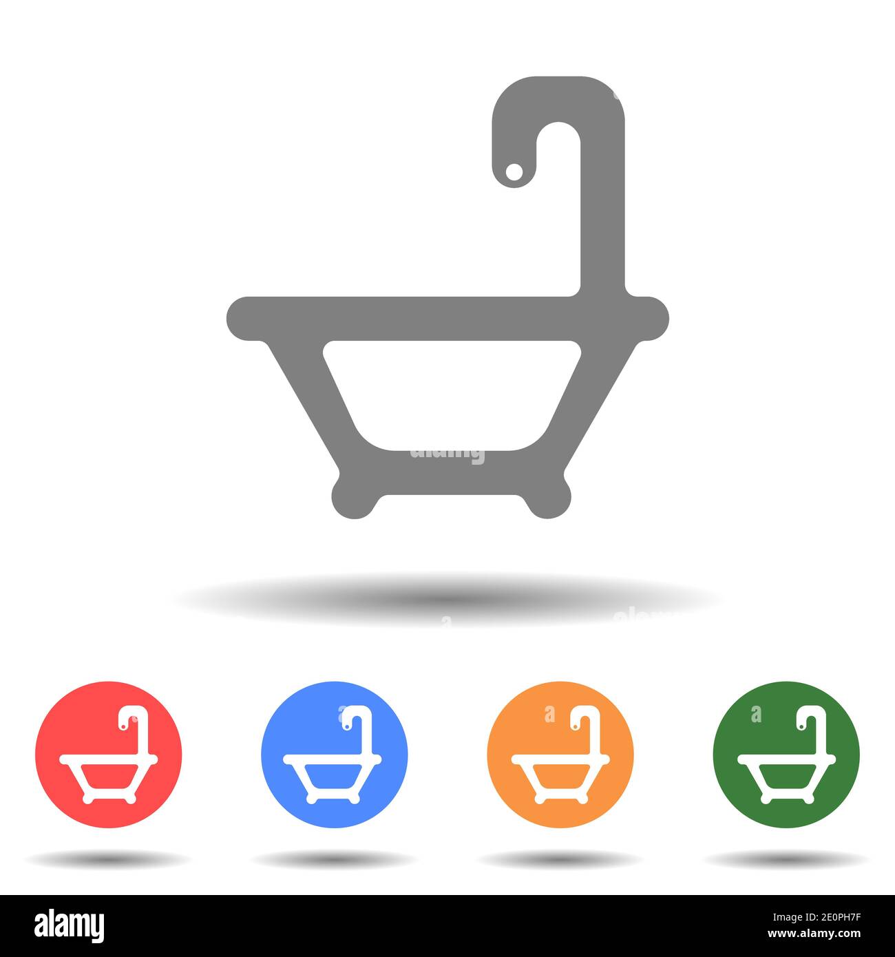 Bathtub icon vector logo with a isolated background Stock Vector