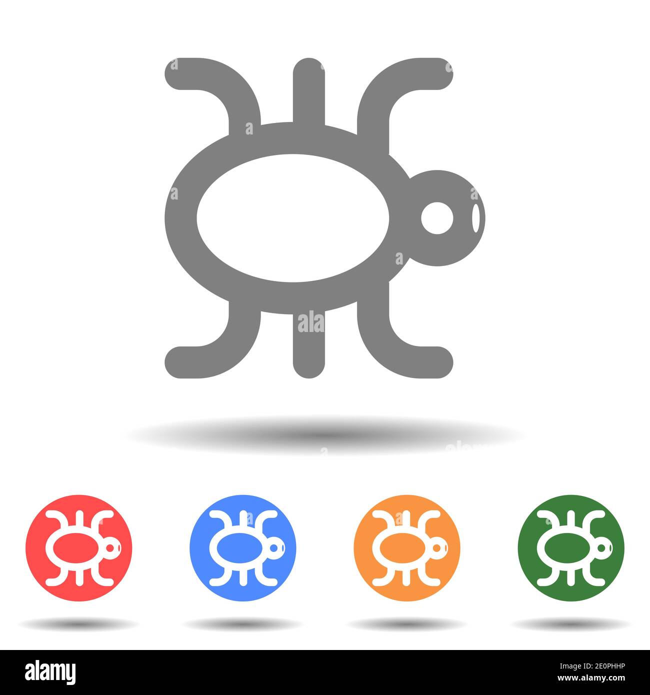Circle bug icon vector logo isolated on background Stock Vector