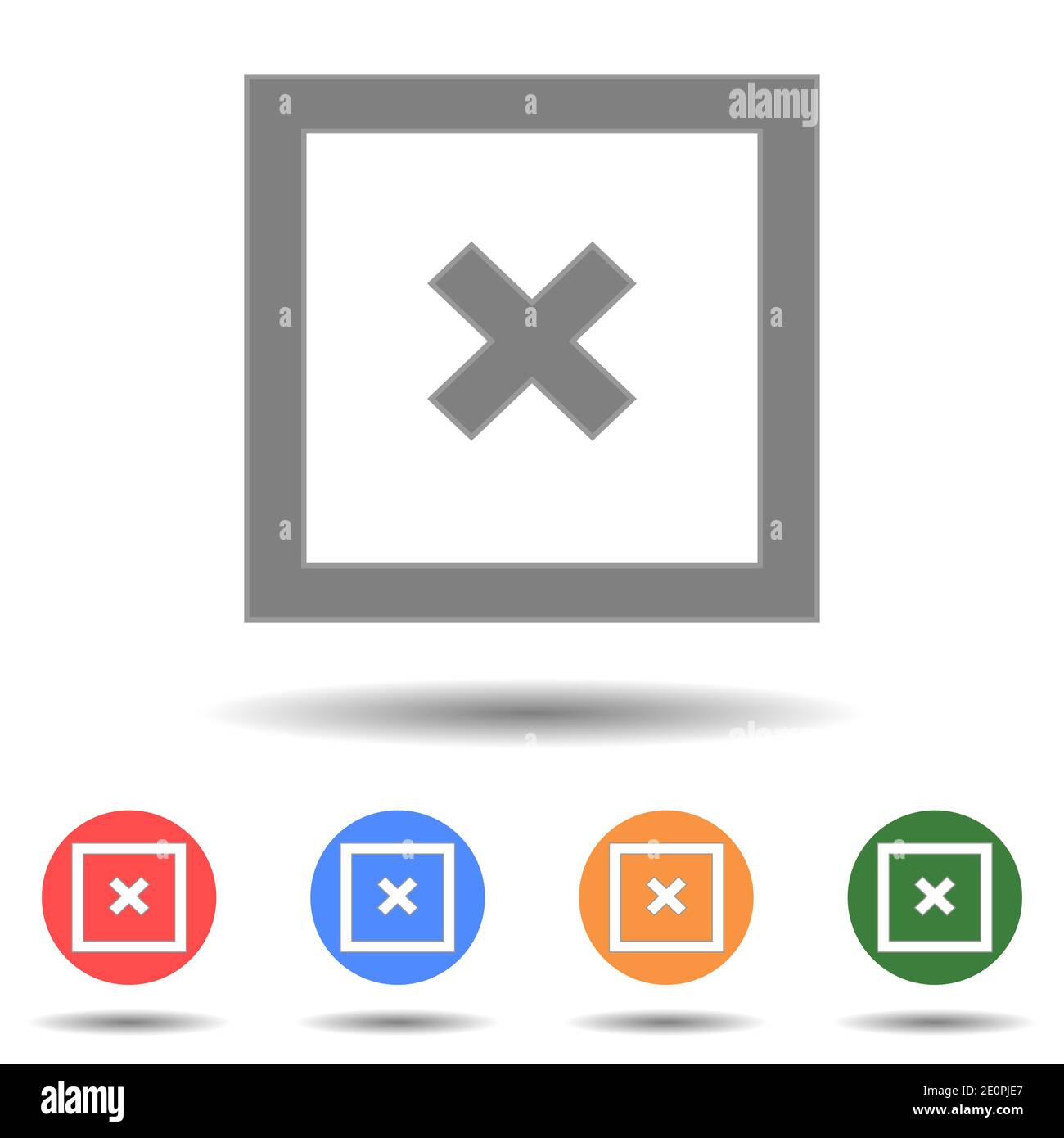 Rectangle close sign icon vector logo isolated on background Stock Vector