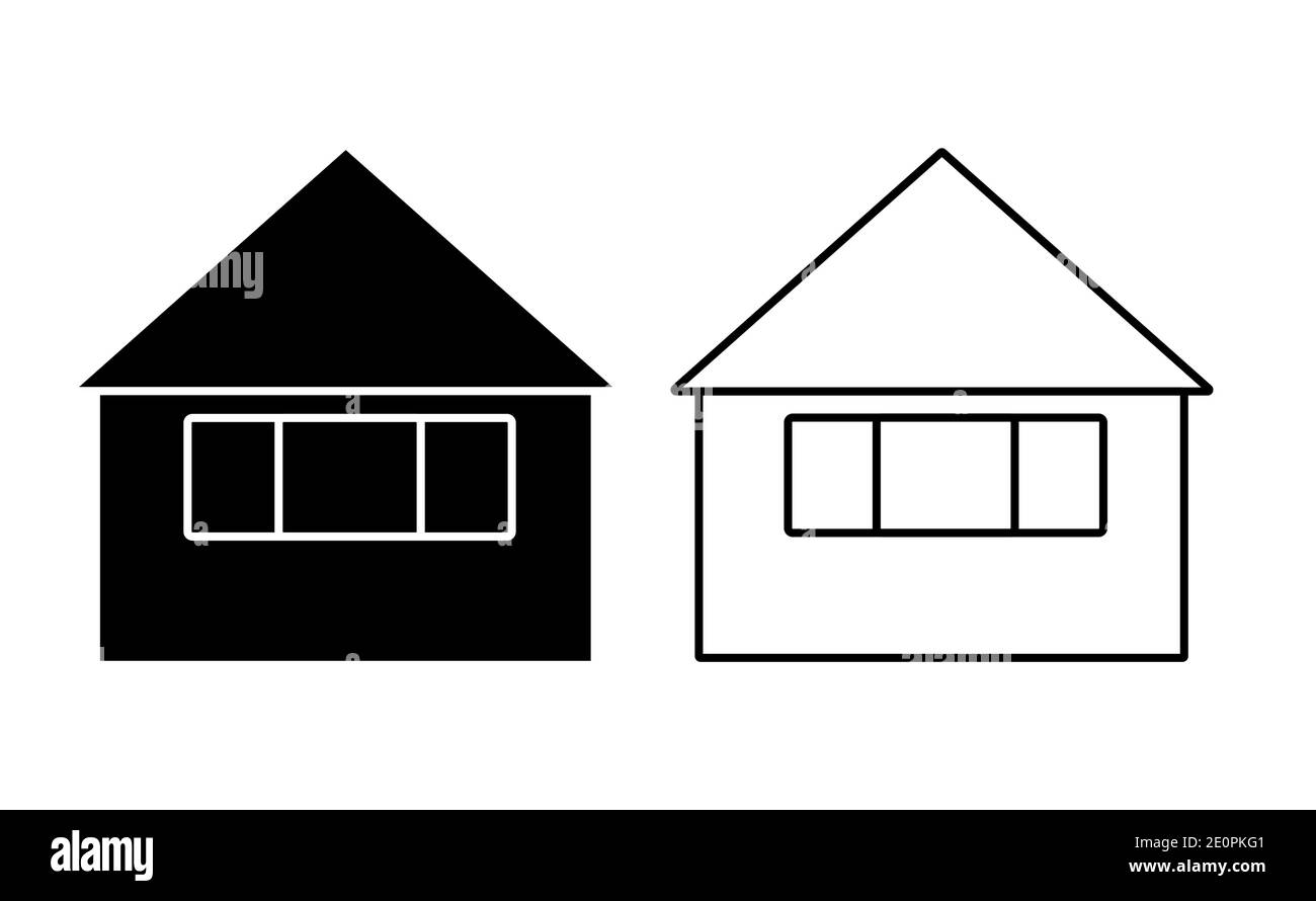Home linear icon vector, black and white version Stock Vector Image ...