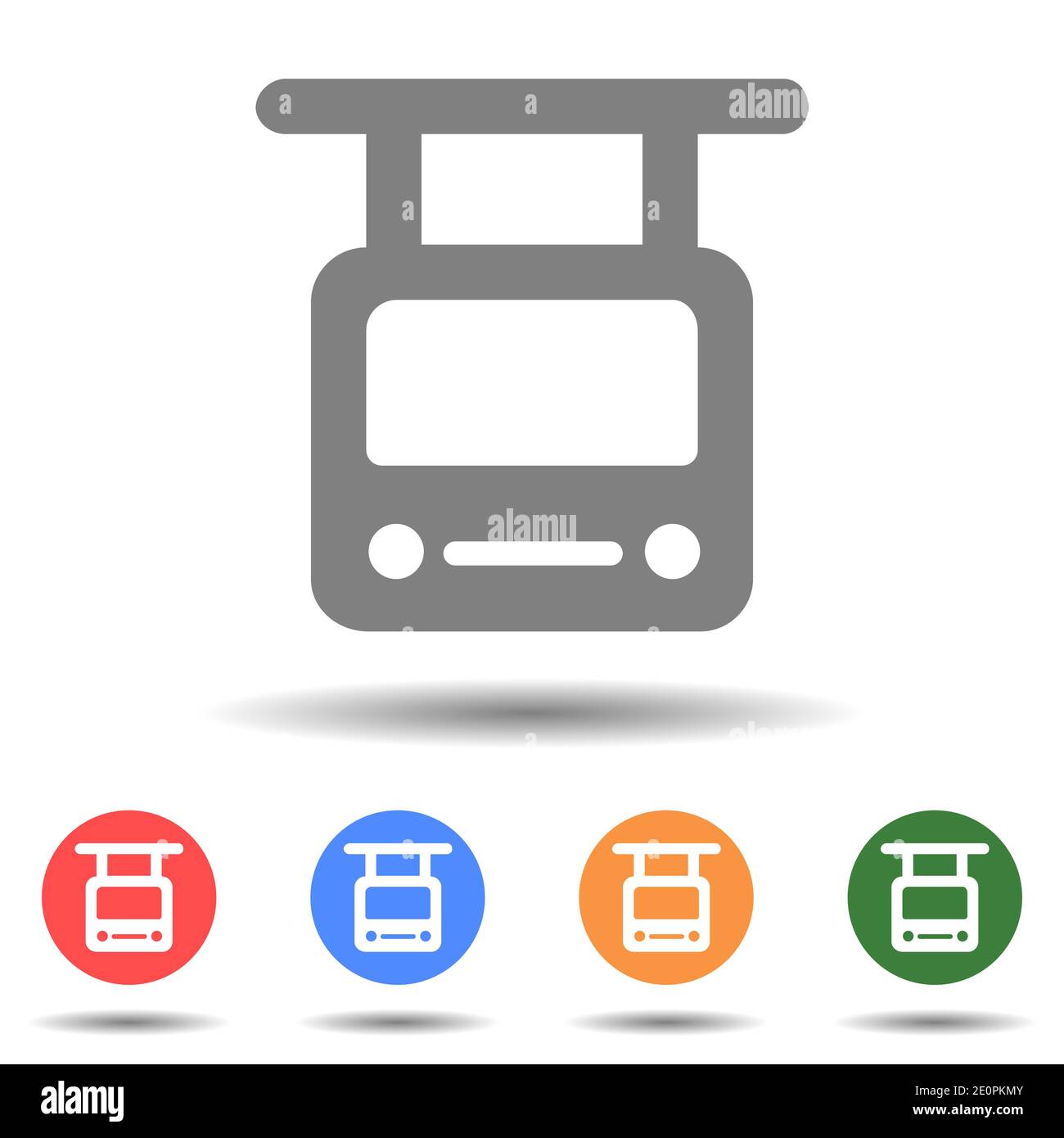 Trolleybus front view icon vector logo isolated on background Stock Vector