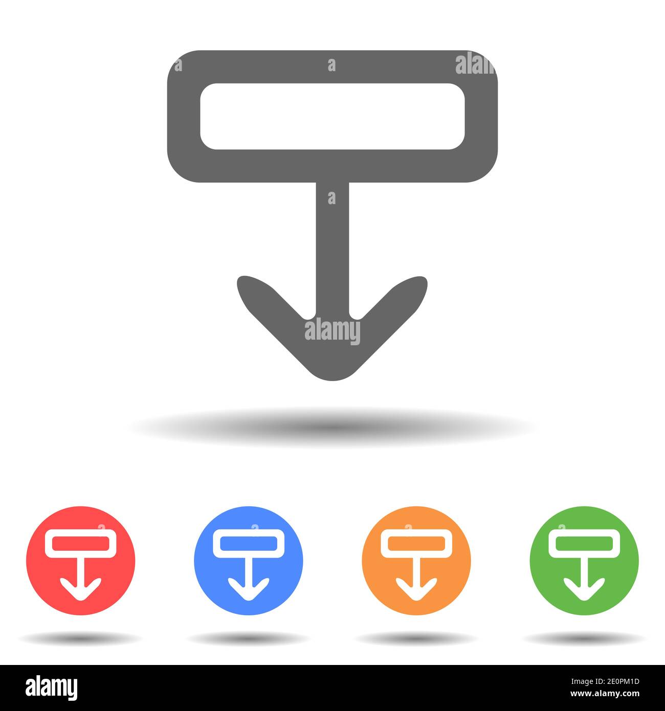 Download arrow down vector logo with isolated background Stock Vector