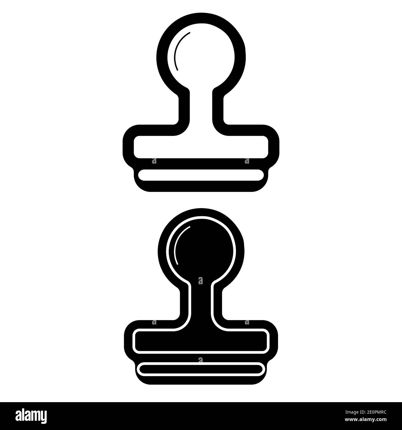 Stamp icon vector logo, black and white version Stock Vector Image