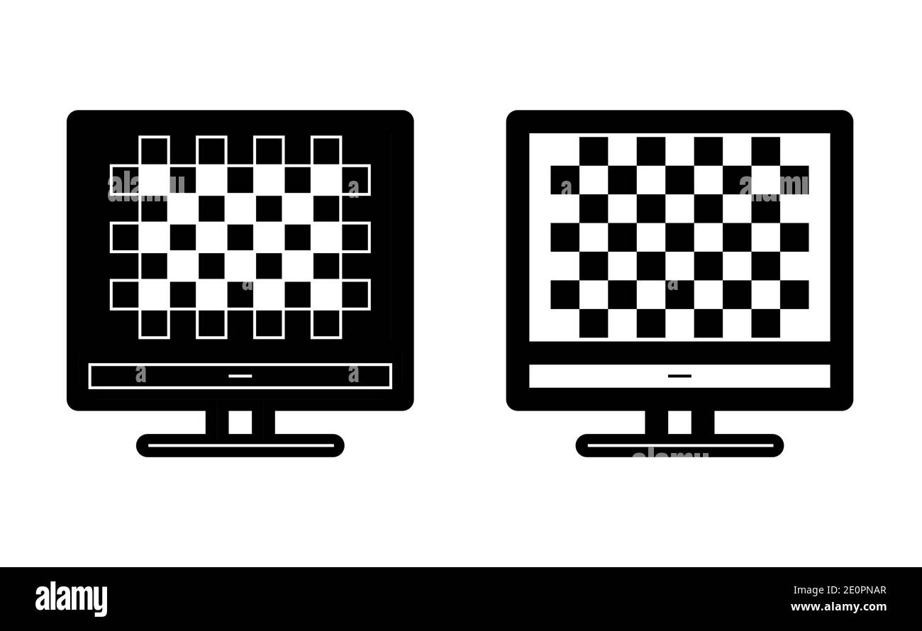 PC monitor linear icon vector, black and white version Stock Vector ...