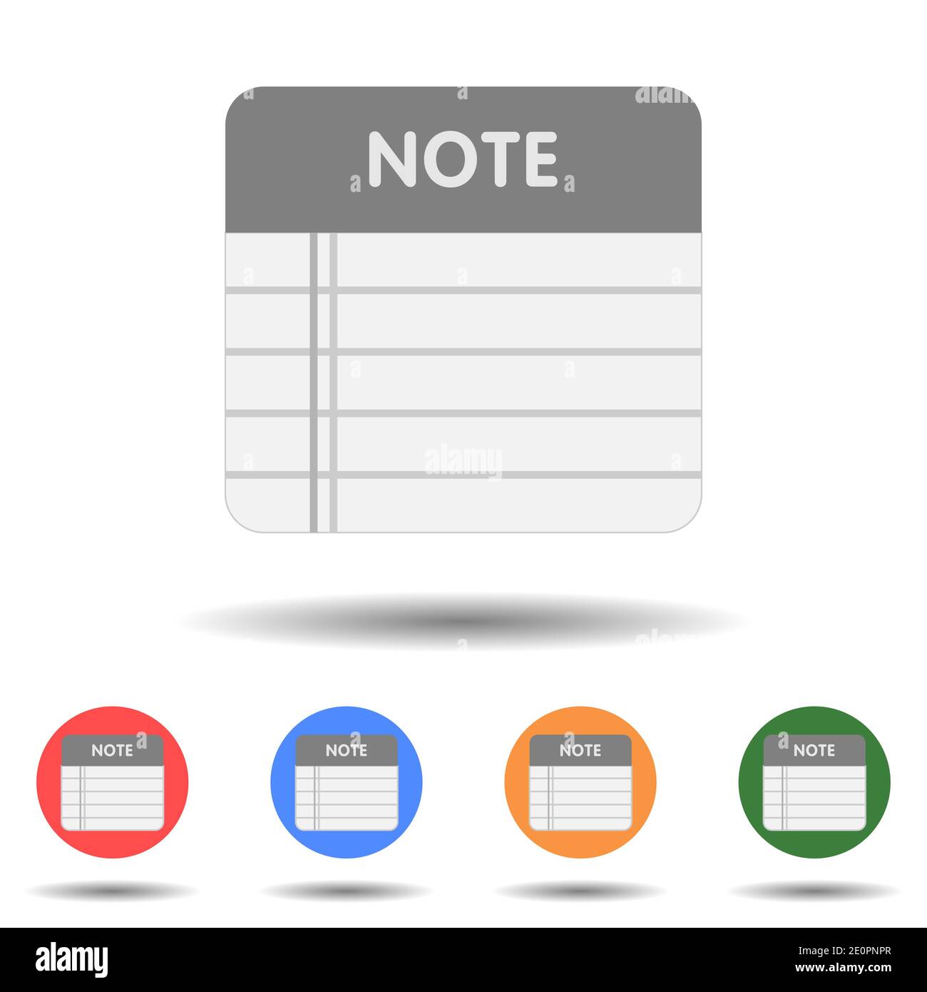 Note paper icon vector logo isolated on background Stock Vector