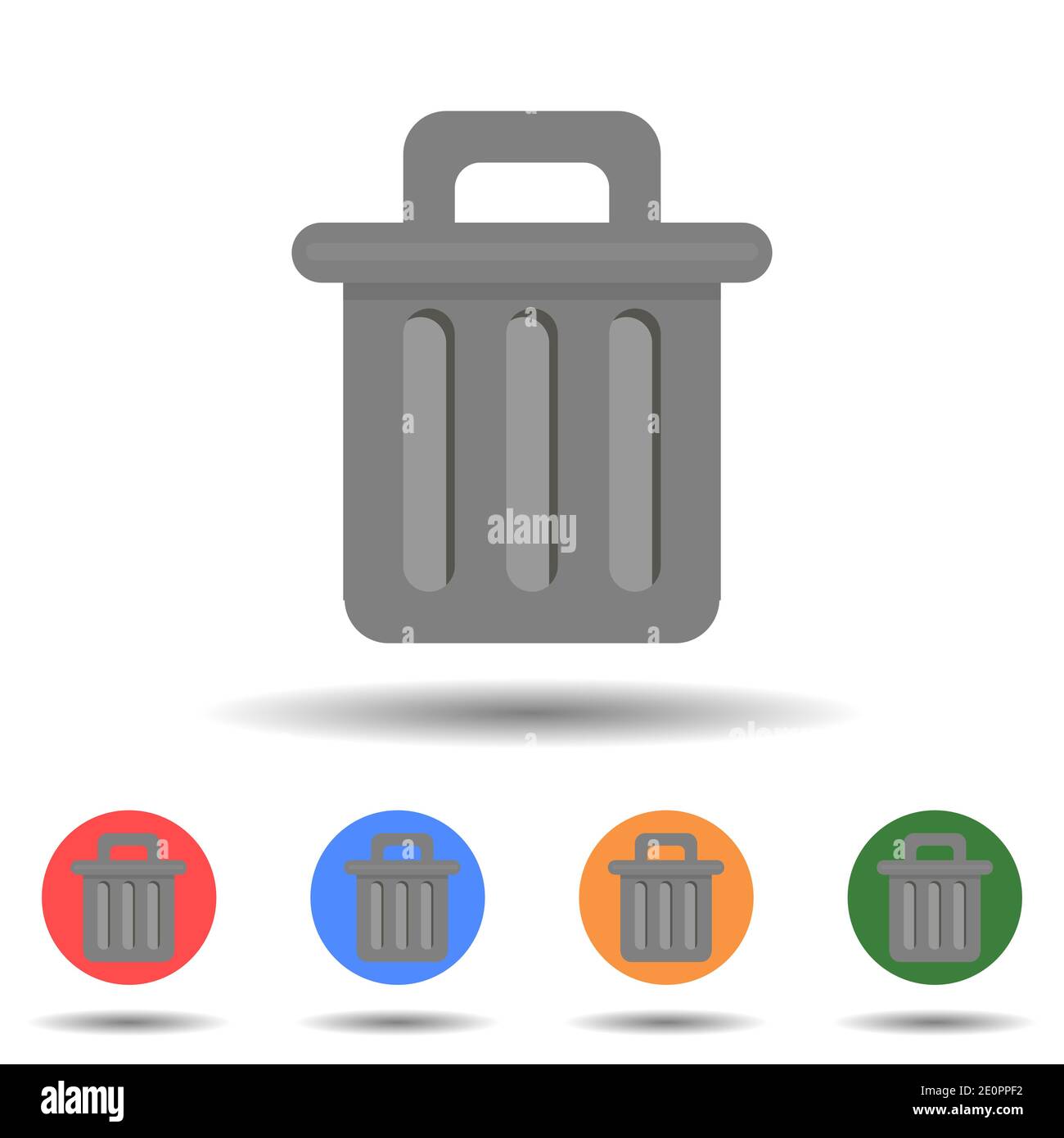 Flat illustration of trash bin icon vector logo isolated on background ...