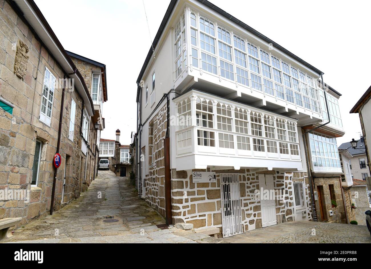Castro Caldelas. Lugo province, Galicia, Spain. Stock Photo