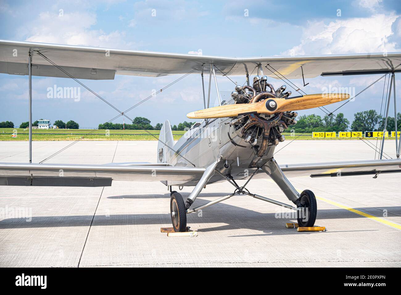 1930s German two-seat biplane Focke-Wulf Fw 44 at Erfurt Air Show, Germany  Stock Photo - Alamy
