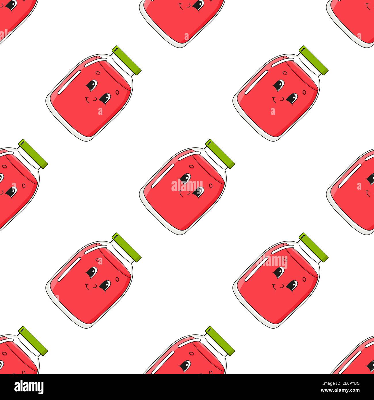 Colored seamless pattern with cute cartoon character. Simple flat ...