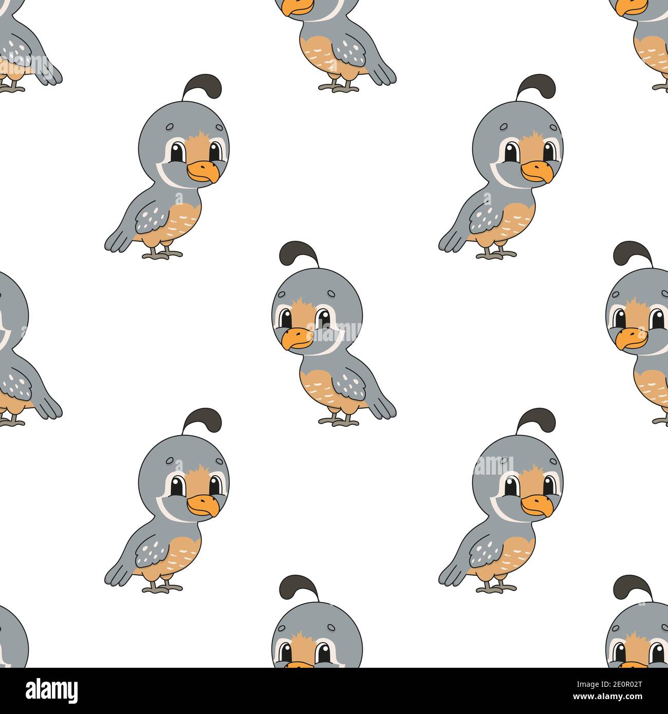 Cartoon Quite Patterns Colored seamless pattern with cute cartoon character. Simple flat ...