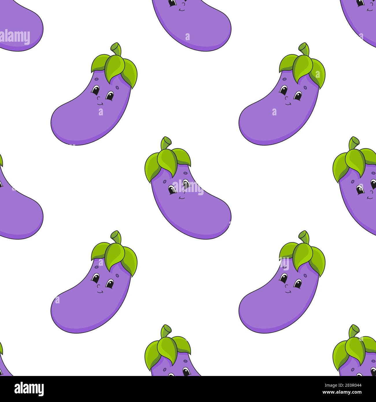 Colored seamless pattern with cute cartoon character. Simple flat ...