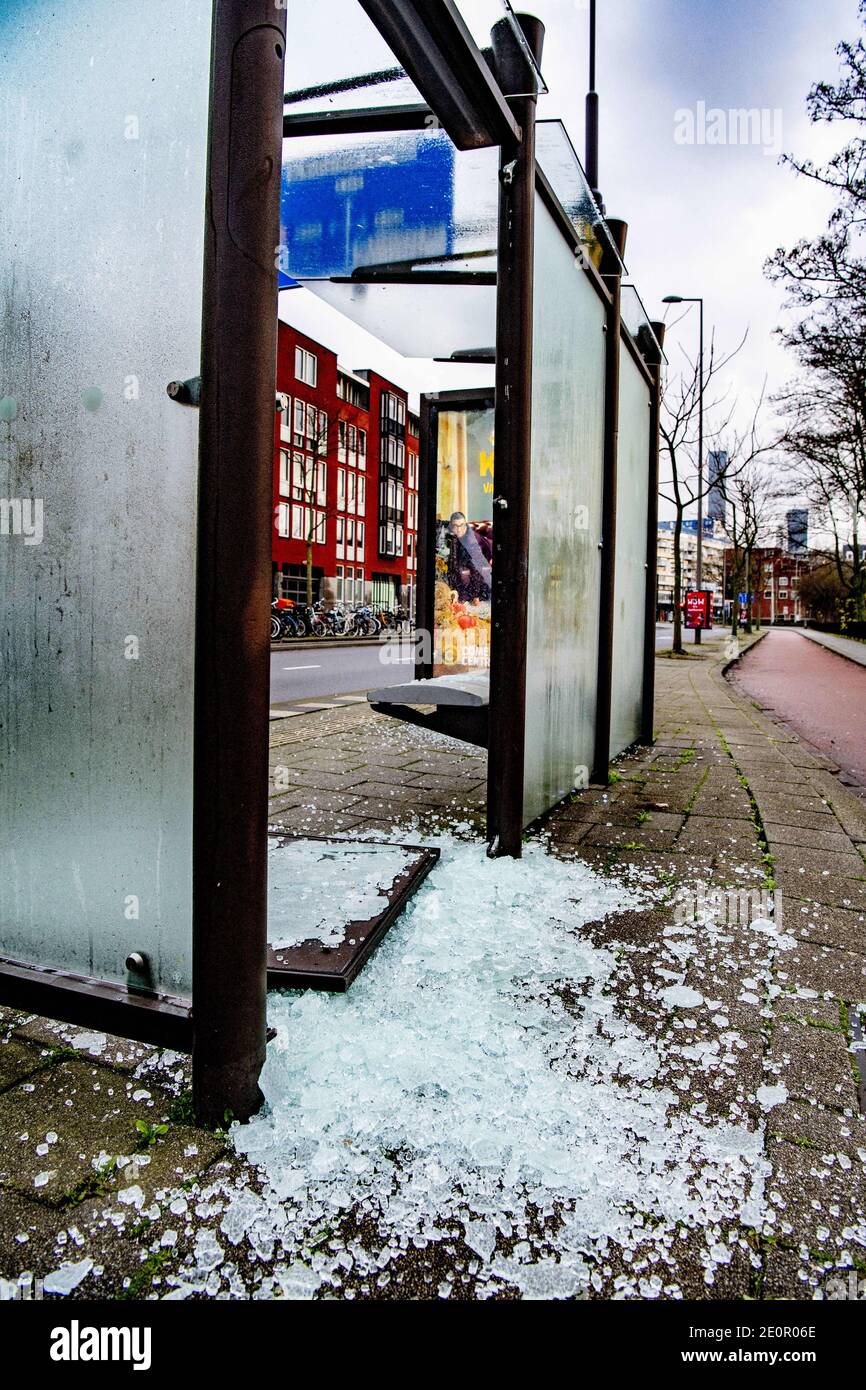 Netherlands. 02nd Jan, 2021. Fireworks damage in Rotterdam, Netherlands, on January 01, 2021, after the Happy New Year's celebration, during the lockdown. The turn of the year was different this year than usual. despite the fireworks ban, many fireworks were set off. Photo by Robin Utrecht/ABACAPRESS.COM Credit: ABACAPRESS/Alamy Live News Stock Photo