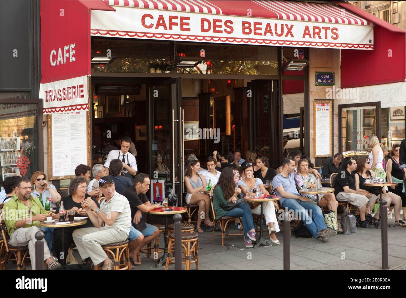 Cafe des Beaux Arts in Paris, (7 quai Malaquais, 75006 Paris)Quater Saint-Germain-des-Pres. Stock Photo
