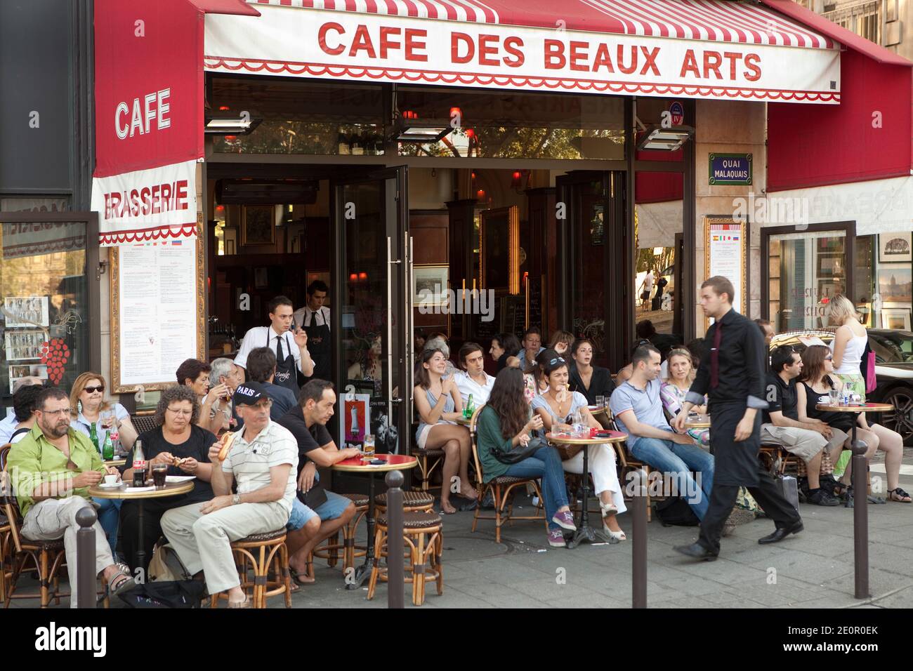 Cafe des Beaux Arts in Paris, (7 quai Malaquais, 75006 Paris)Quater Saint-Germain-des-Pres. Stock Photo