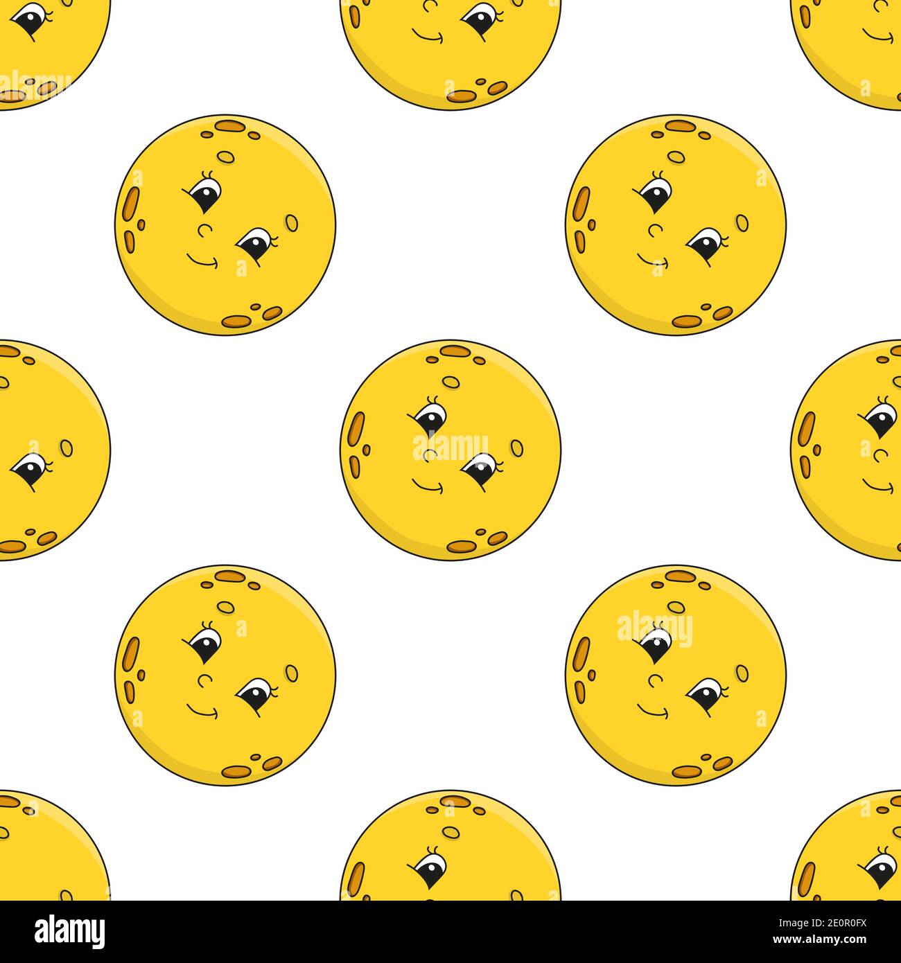 Colored seamless pattern with cute cartoon character. Simple flat ...