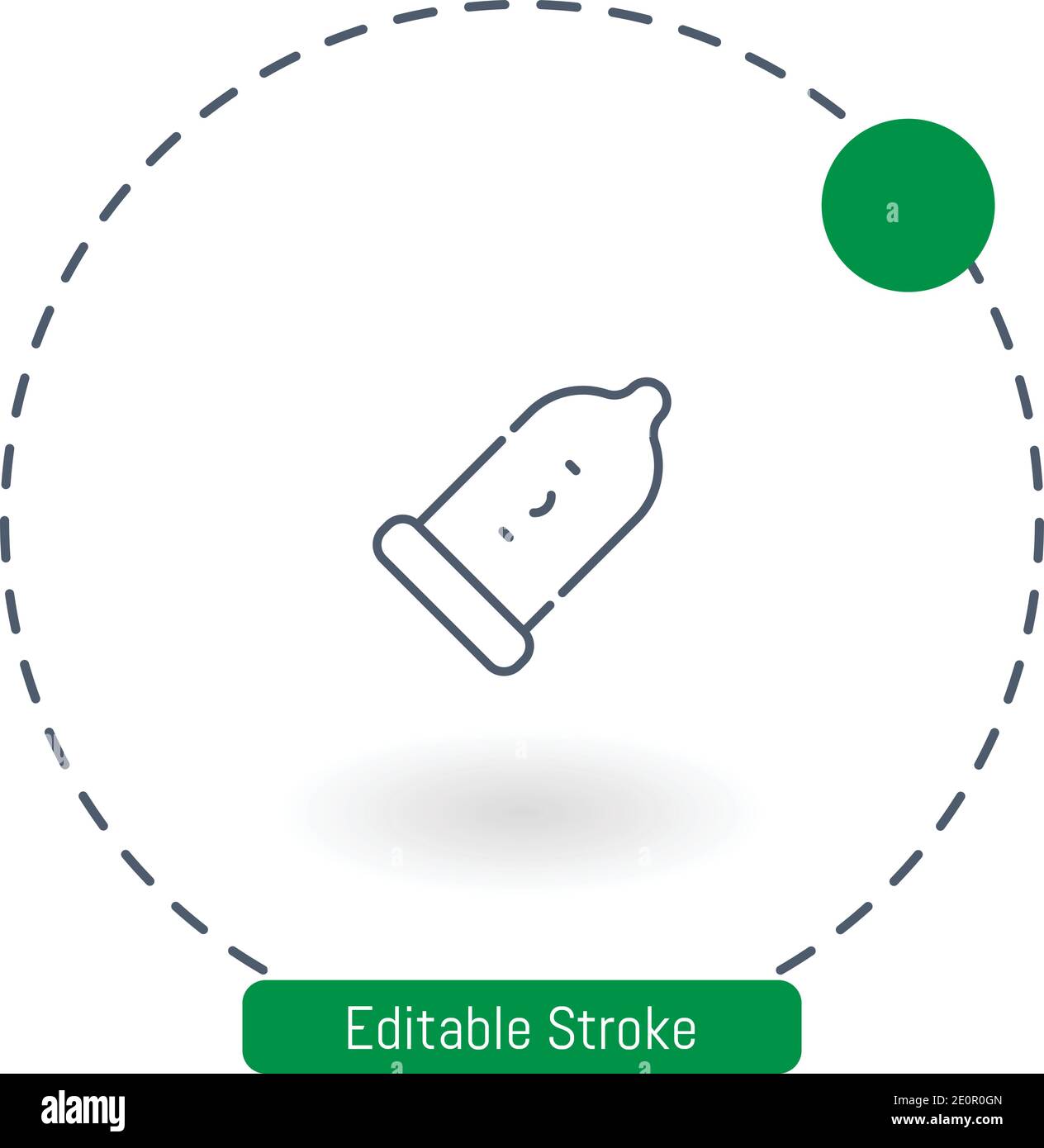condom vector icon editable stroke outline icons for web and mobile Stock Vector