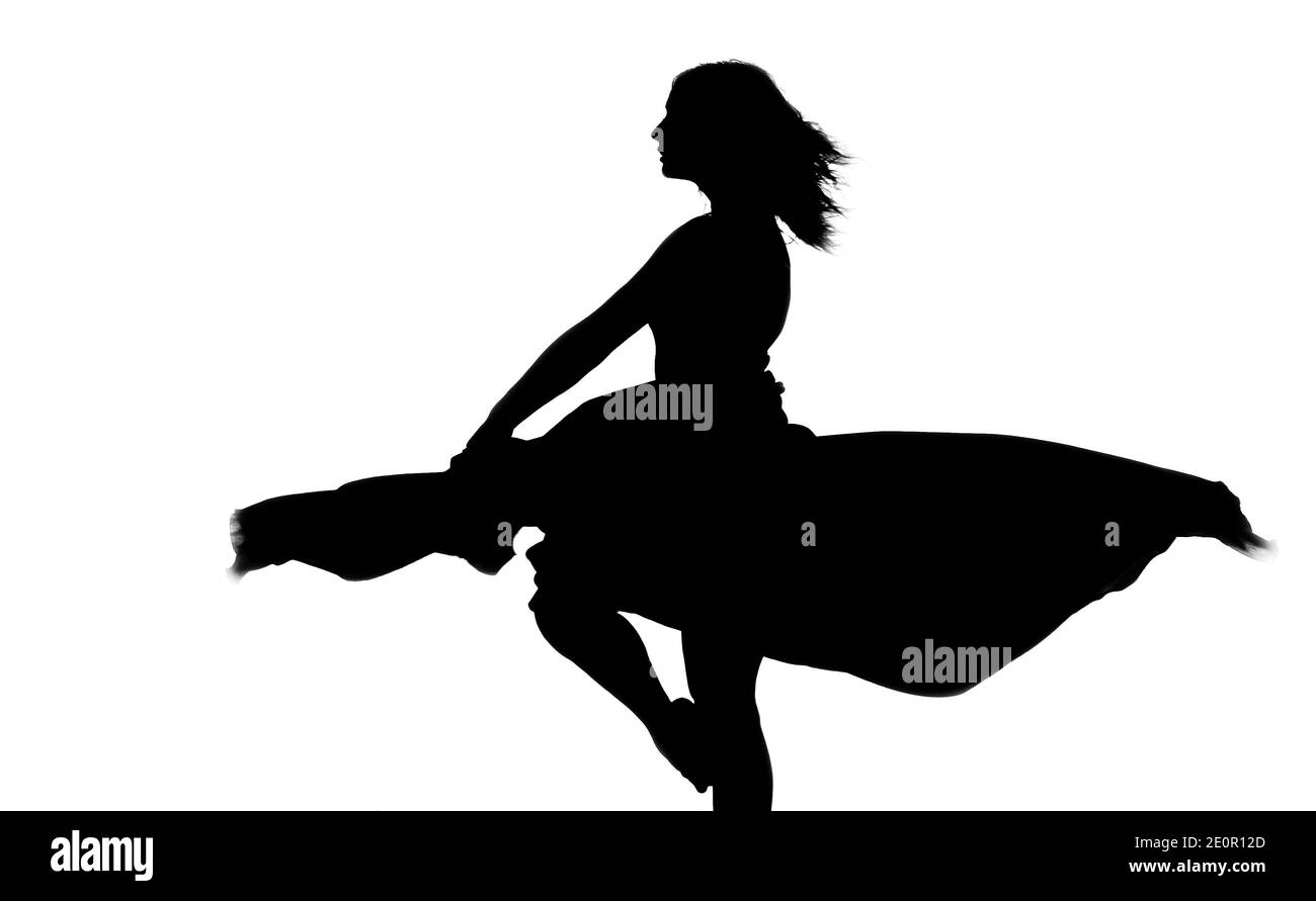 Aerobics fitness woman exercising isolated in full body. Stock Photo