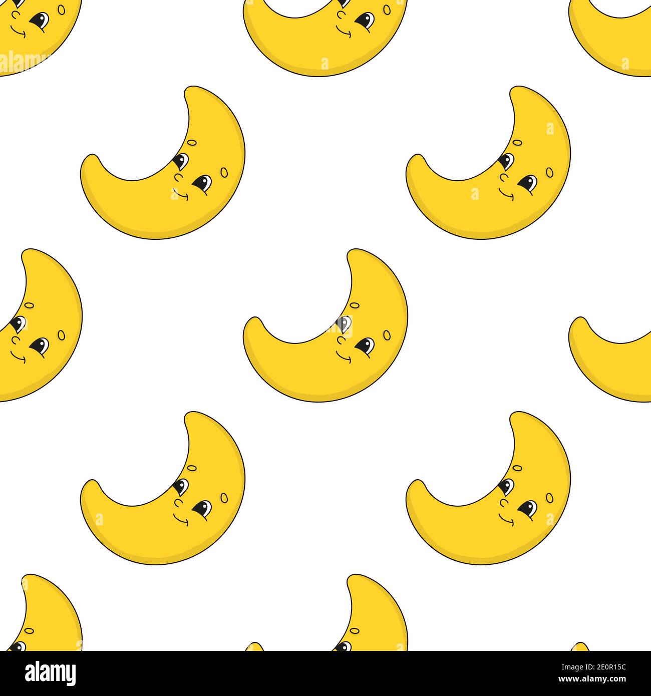 Colored seamless pattern with cute cartoon character. Simple flat ...