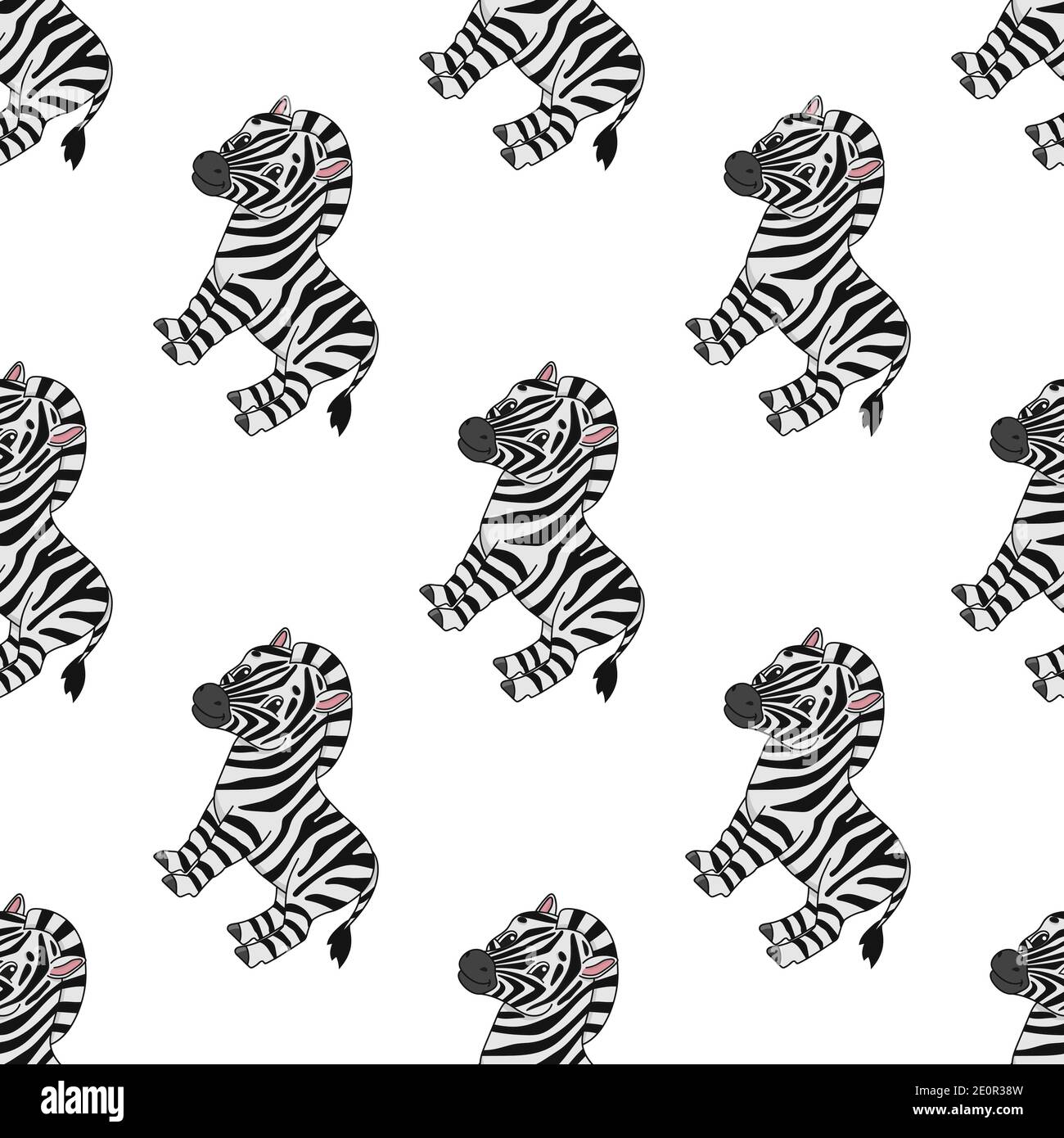 Colored seamless pattern with cute cartoon character. Simple flat ...