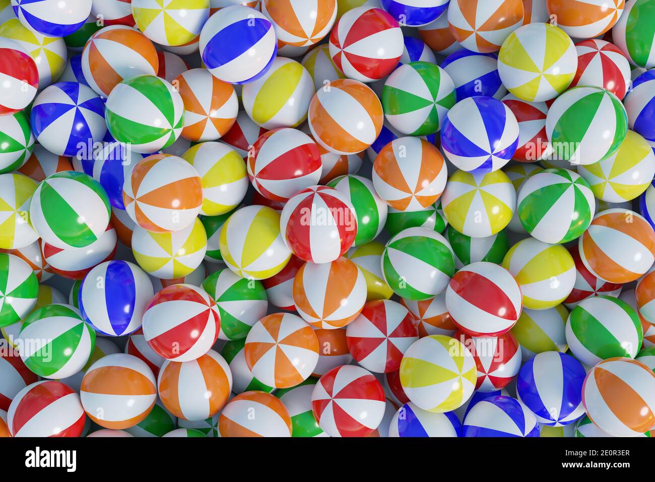 Colorful beach balls background. 3d illustration Stock Photo - Alamy