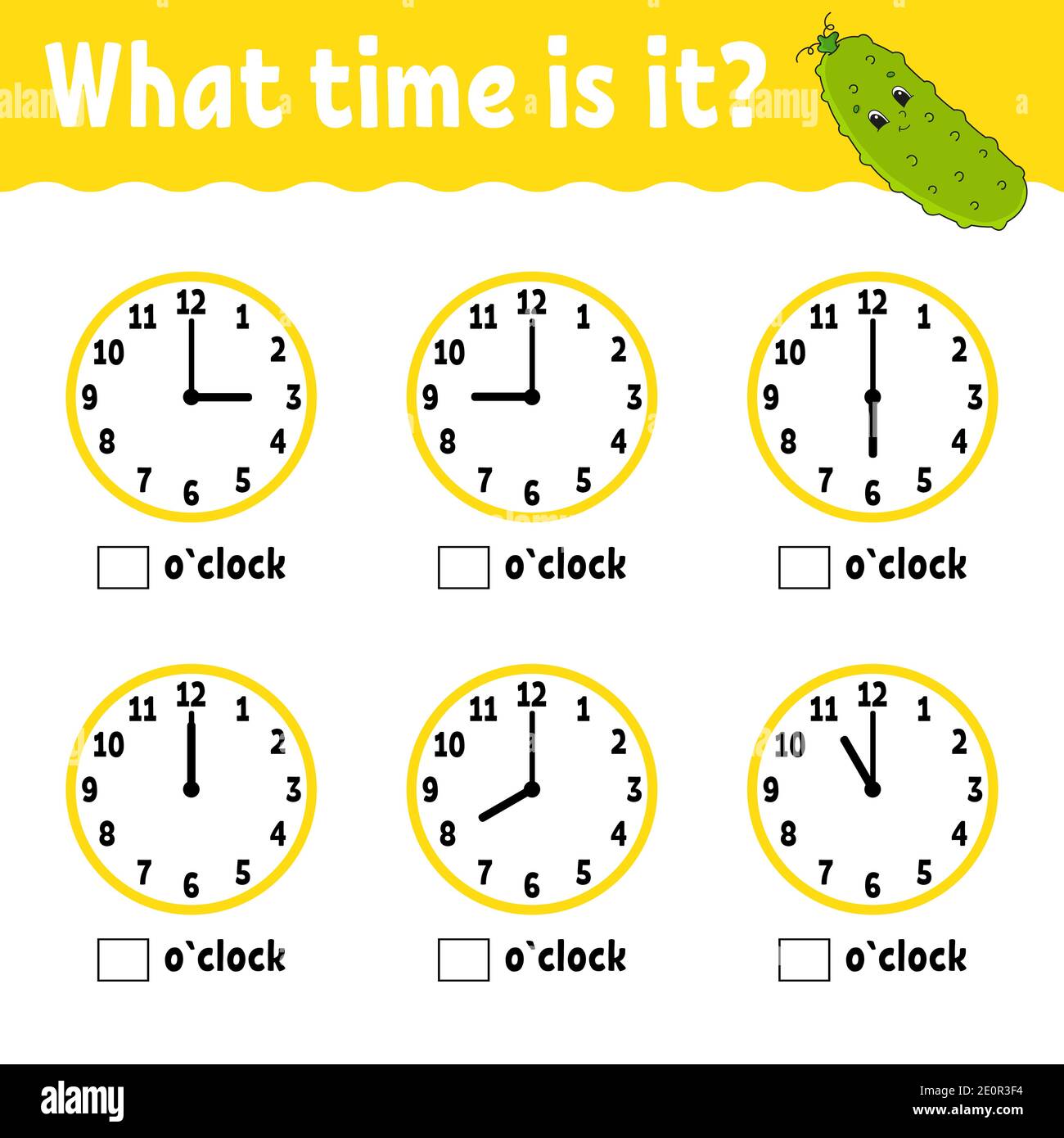 learning time on the clock educational activity worksheet for kids and toddlers game for children simple flat isolated vector illustration in cute stock vector image art alamy