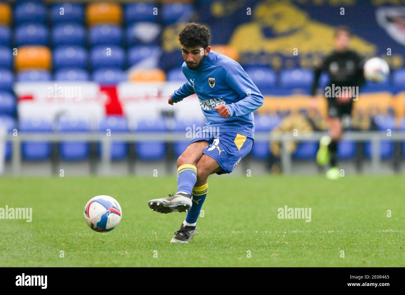 London, UK. 02nd Jan, 2021. Huseyin Biler of AFC Wimbledon warms up during the EFL Sky Bet League 1 match between AFC Wimbledon and Lincoln at Plough Lane, London, England on 2 January 2021. Photo by Ken Sparks. Editorial use only, license required for commercial use. No use in betting, games or a single club/league/player publications. Credit: UK Sports Pics Ltd/Alamy Live News Stock Photo