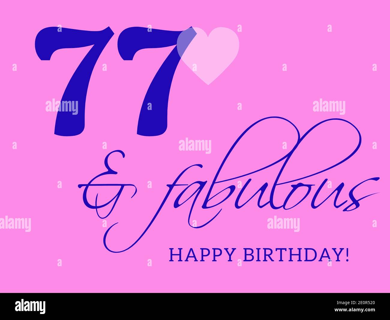 77th happy birthday card illustration in retro style Stock Photo - Alamy