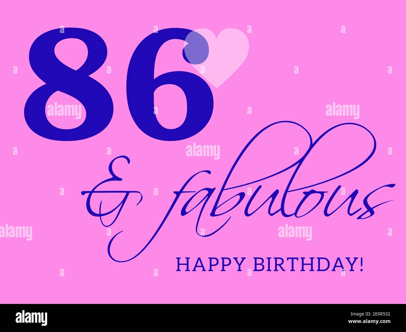 86th happy birthday card illustration in retro style Stock Photo - Alamy
