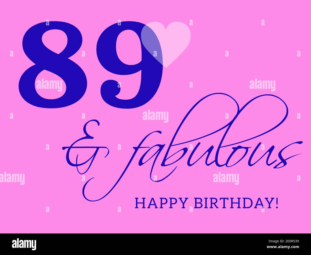 89th happy birthday card illustration in retro style Stock Photo Alamy