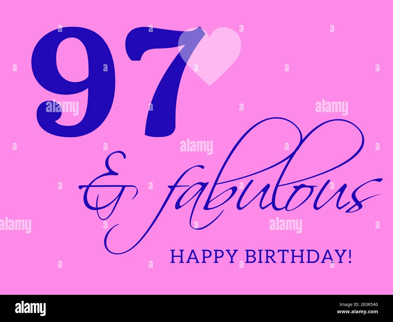 97th happy birthday card illustration in retro style Stock Photo - Alamy