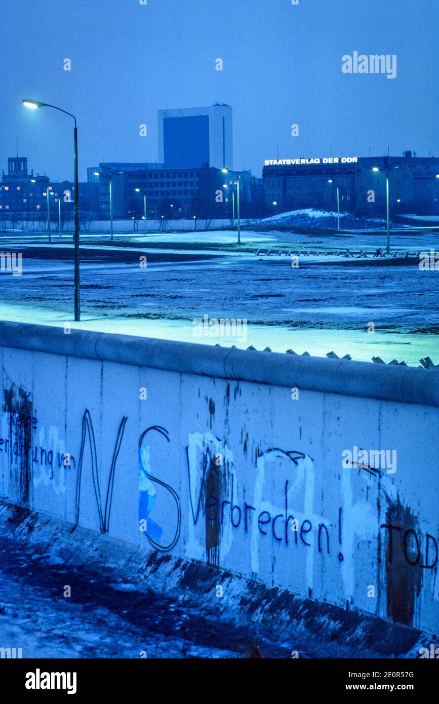 Site of Hitlers bunker in no mans land behind the Berlin Wall and East Berlin 1979 From a series of portraits for the Sunday Times Magazine to illustrate extracts from The Berlin Bunker by James P O'Donnell Stock Photo
