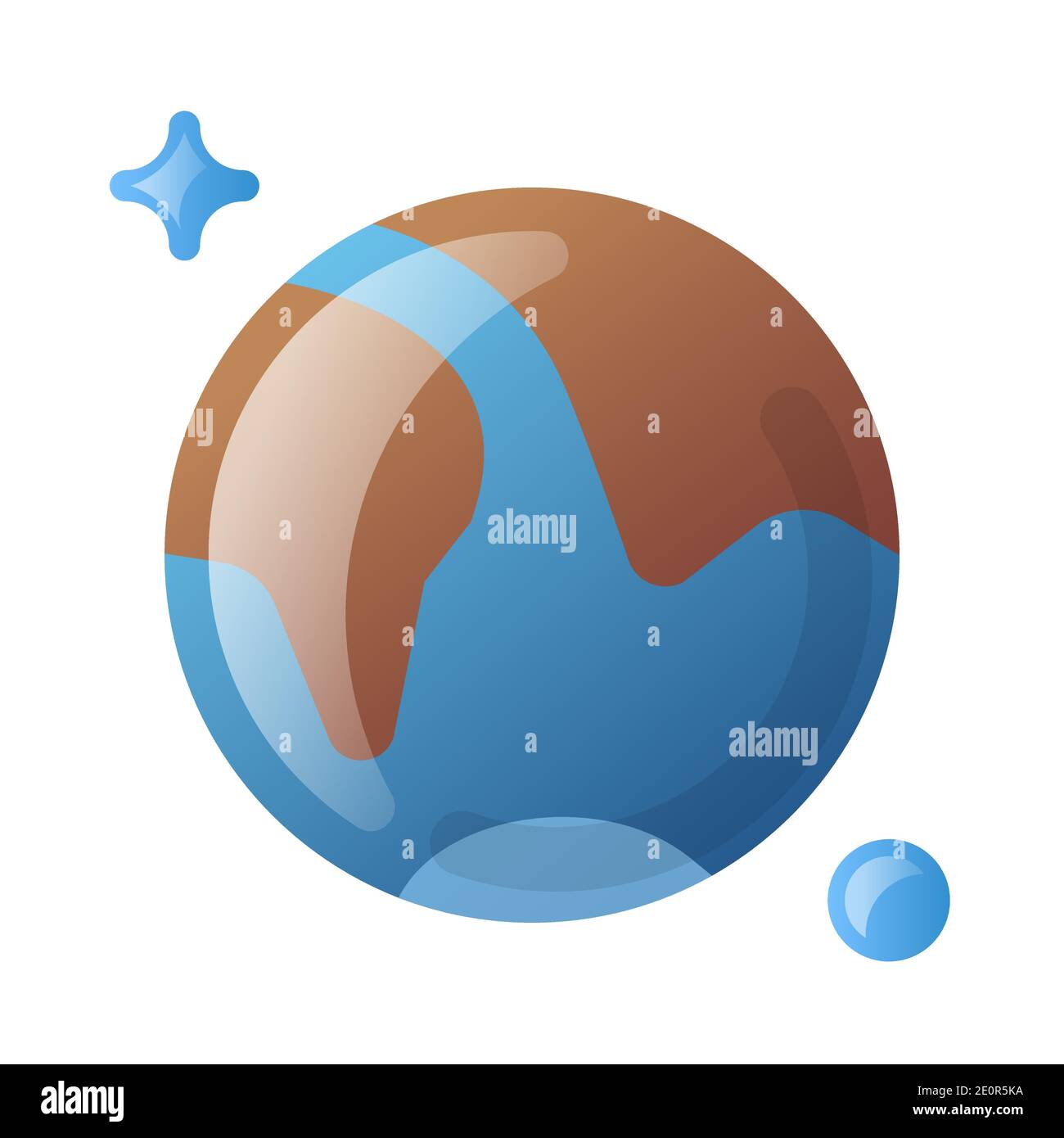 illustration of the earth icon for for web,landing page, stickers, and background Stock Vector