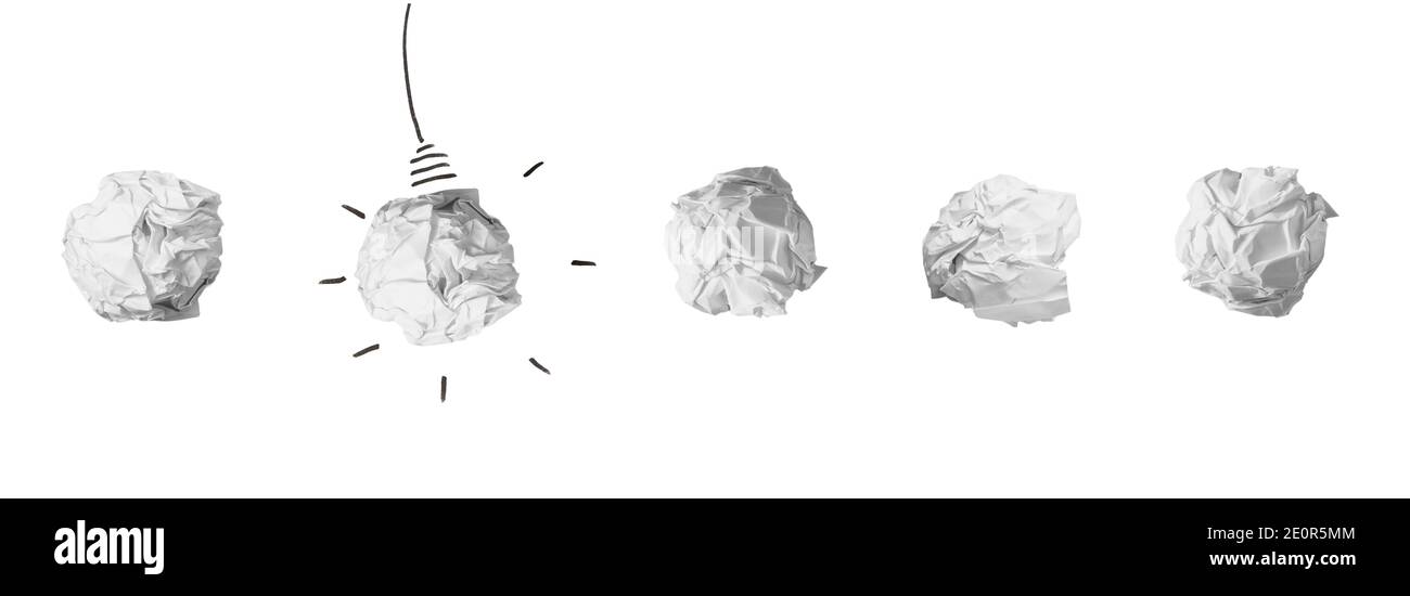 Creativity inspiration, ideas concepts with lightbulb from paper