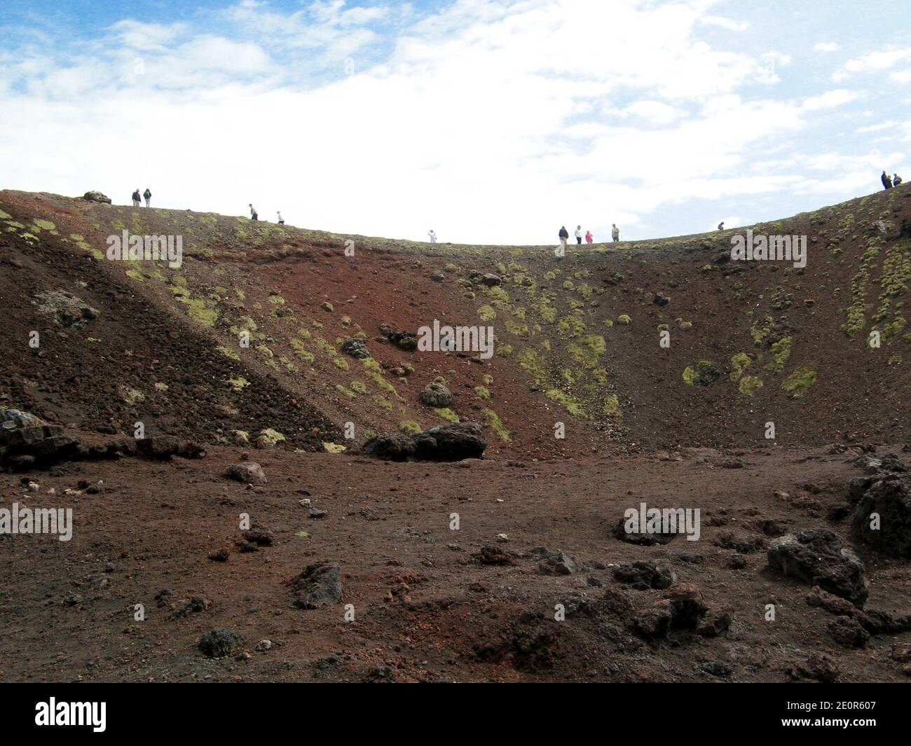 Crater on active volcano Mount Etna in Sicily Italy Stock Photo - Alamy
