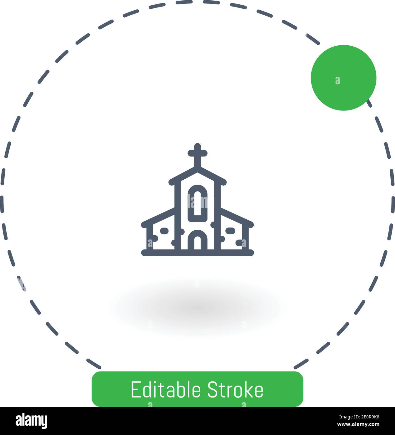 church vector icon editable stroke outline icons for web and mobile ...