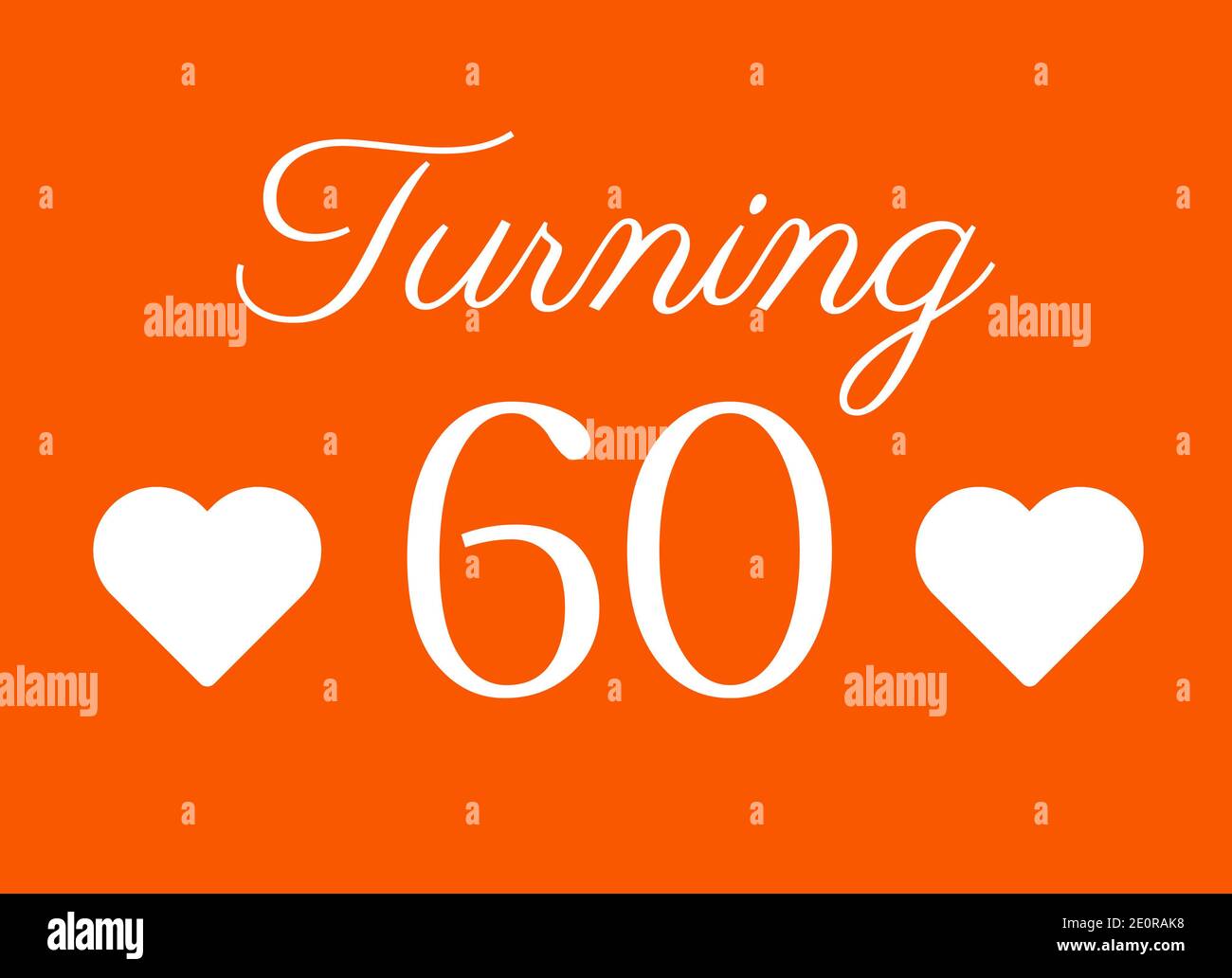 60th birthday card wishes illustration. Stock Photo