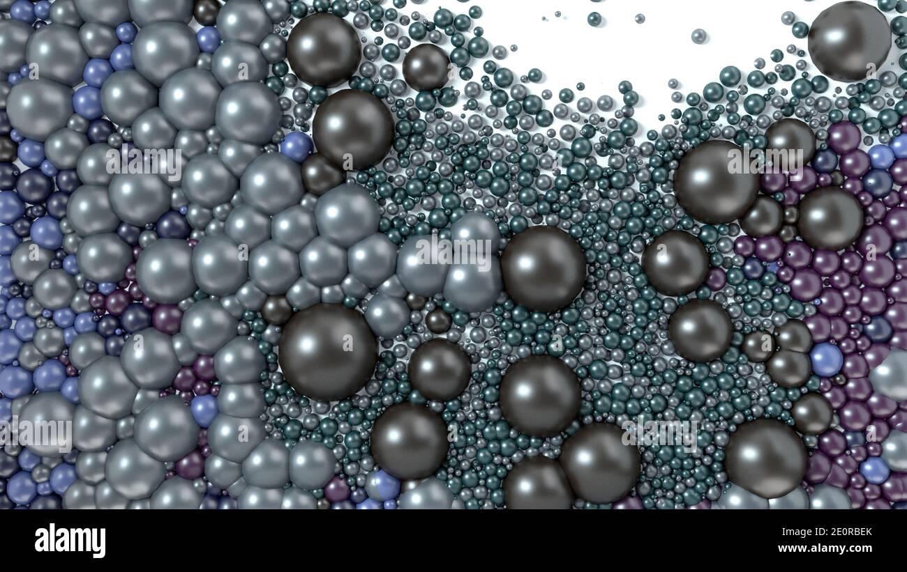 Tonal Rendering Sphere 3d render. Abstract of spheres of different colors and sizes Stock ...