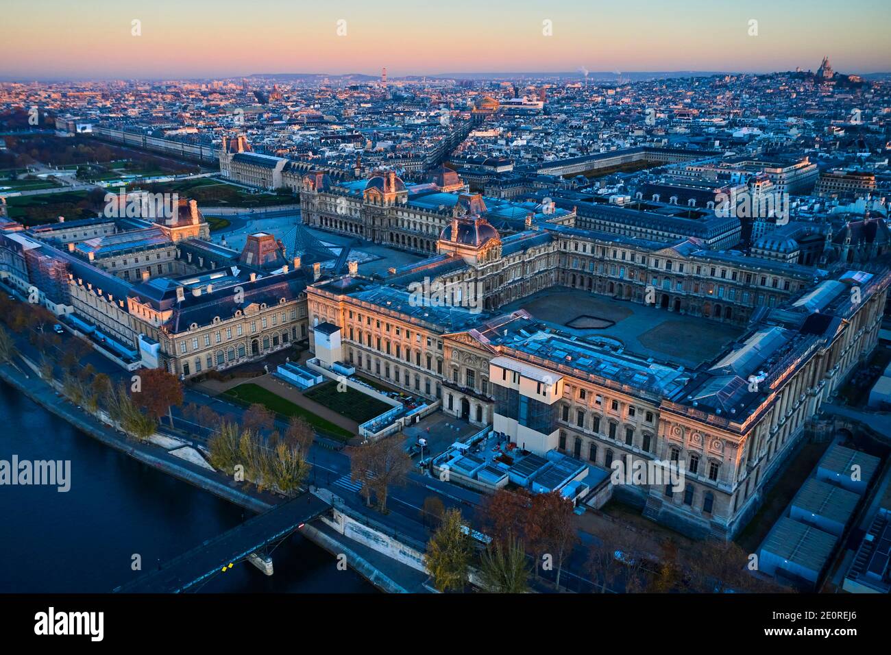 France, Paris (75), area listed as World Heritage by UNESCO, the Louvre and the Seine Stock Photo