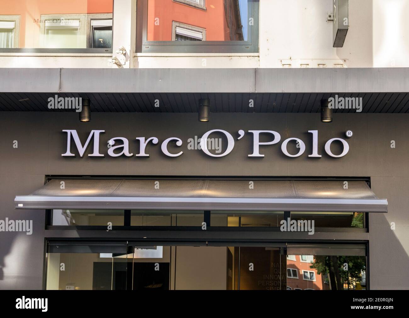 Marc O'Polo fashion company brand trademark logo in the front of store. Marc  O'Polo is a Swedish-German fashion label Stock Photo - Alamy